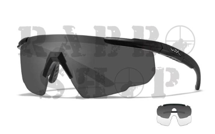 Mod de lunettes de protection balistique. Sabre Avancé Wiley (NOIR-TRANSPARENT)