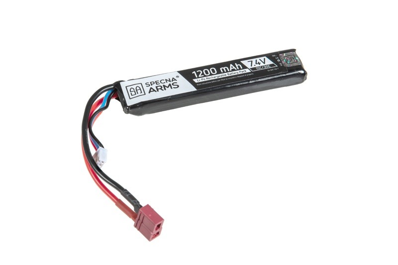 Batteria Li-po 7,4v 1200mah 15/30c con spinotto T-Deans Specna Arms (Stick)