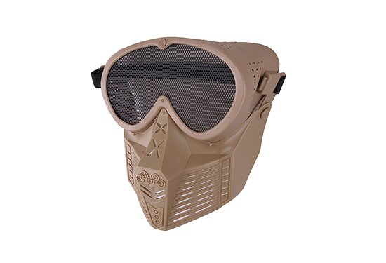 Maschera facciale -tutto il volto- con rete agli occhi Ultimate Tactical (TAN)