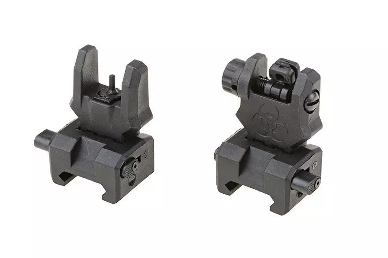 Tacche di mira in Abs Biohazard Flip-Up FMA (NERO)