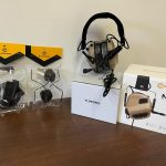 Combo Pack 30: Headset Opsmen Tactical Hearing Protection Ear-muff M32 Mod.4 Earmor + Ptt Opsmen per M51 Headset - Baofeng/Kenwood Radio- Earmor  + ARC Helmet Adapter M11 – Earmor (TAN)