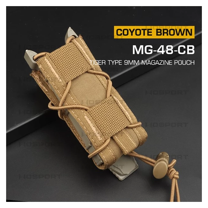 Porta cargador con sistema de resorte WoSport Tiger Type de 9 mm (COYOTE MARRÓN)