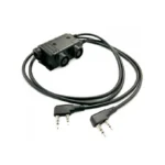 PTT Opsmen per Headset M56 Dualcomm -Baofeng/Kenwood Radio- 2 Pin connector Earmor (NERO)