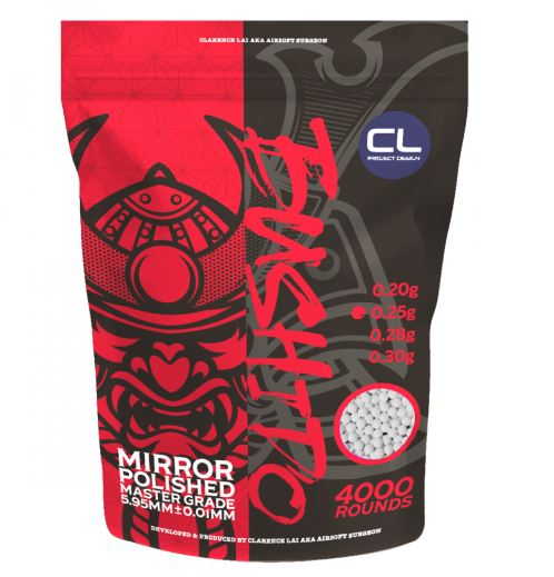 Pallini Master Grade Mirror BB Pellets de Clarence Lai Design - 4000 BB - 0.25G Bushido -Bianchi-