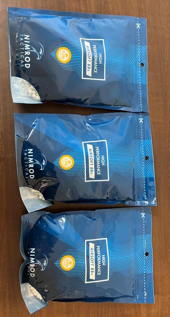 Paquete combinado 6: 3 Paquetes de balines de alto rendimiento 0,28g Nimrod - Blanco- (3Kg)