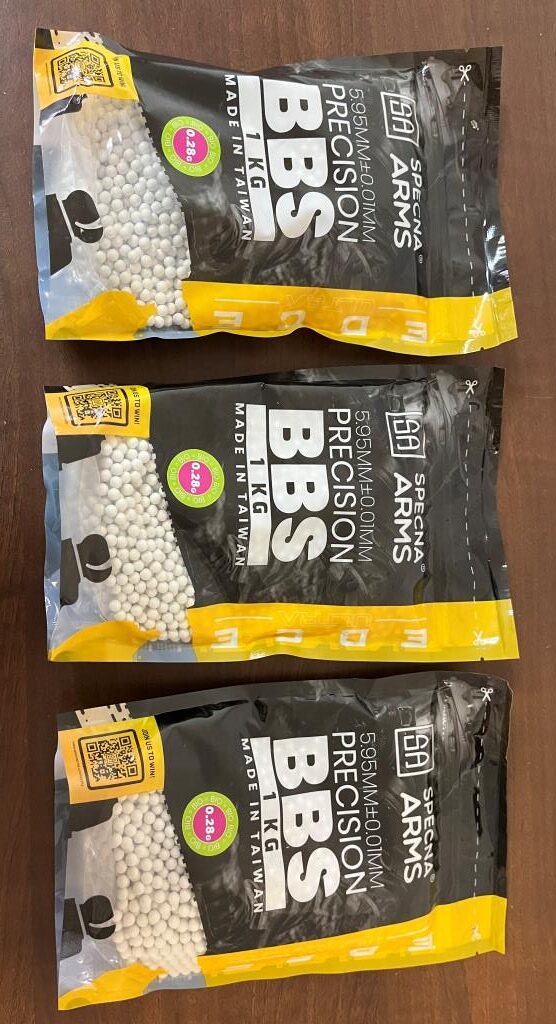 Combo Pack 8: 3 Packs of Biodegradable 0.28g precision pellets Specna Arms EDGE ULTRA™ BBs - White- (3Kg)