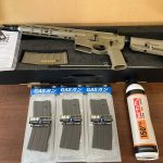 Combo Pack 14: Fucile a Gas replica Noveske N4 G101 NOVESKE GBBR EMG by Double Eagle (TAN) + 3 Mag Mws 35rd Tokyo Marui (GRIGI)