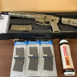 Combo Pack 14: Fucile a Gas replica Noveske N4 G101 NOVESKE GBBR EMG by Double Eagle (TAN) + 3 Mag Mws 35th Tokyo Marui (GREYS)