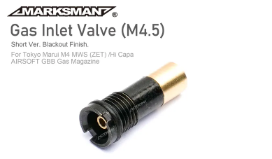 Improved M4.5 Inlet Valve / Short Ver. for AIRSOFT GBB Gas Magazine(Tokyo Marui M4 MWS (ZET) /Hi Capa GBB Series)/Fill Valve Marksman