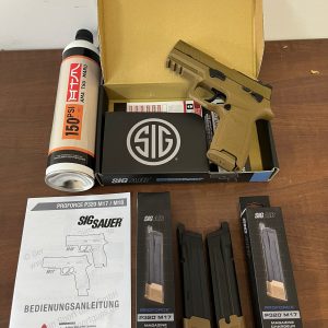 Combo Pack 41: Pistola a Gas ProForce P320 M18 Full Metal GBB Sig Sauer By VFC (TAN) + 2X Caricatore a Gas 21rds per SIG P320 /M17 /M18 GBB Pistol Series (Long/Green Gas) - Sig Sauer by VFC (FDE) +